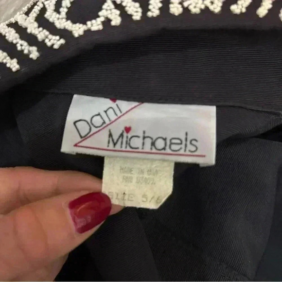 Dani Michaels 80s Black Double Breasted Beaded Blazer Women Size 5/6 Made In USA - Picture 5 of 9